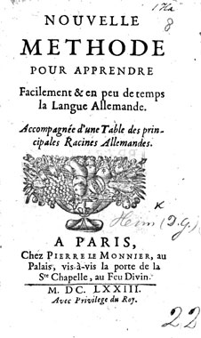 D.I. Heim, Nouvelle Methode pour apprendre facilement et en peu de temps la Langue Allemande