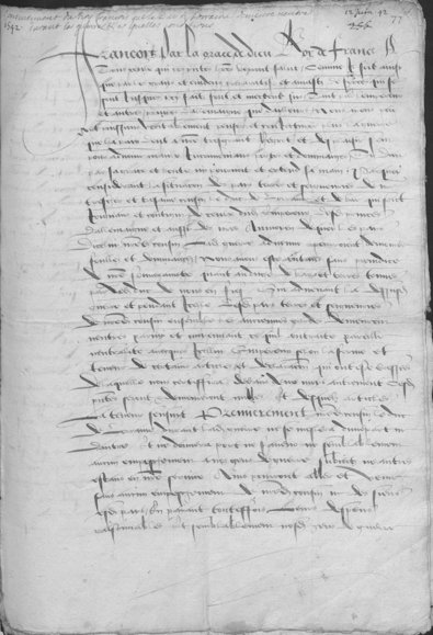 Consentement donné par le roi de France à la neutralité du duc de Lorraine.