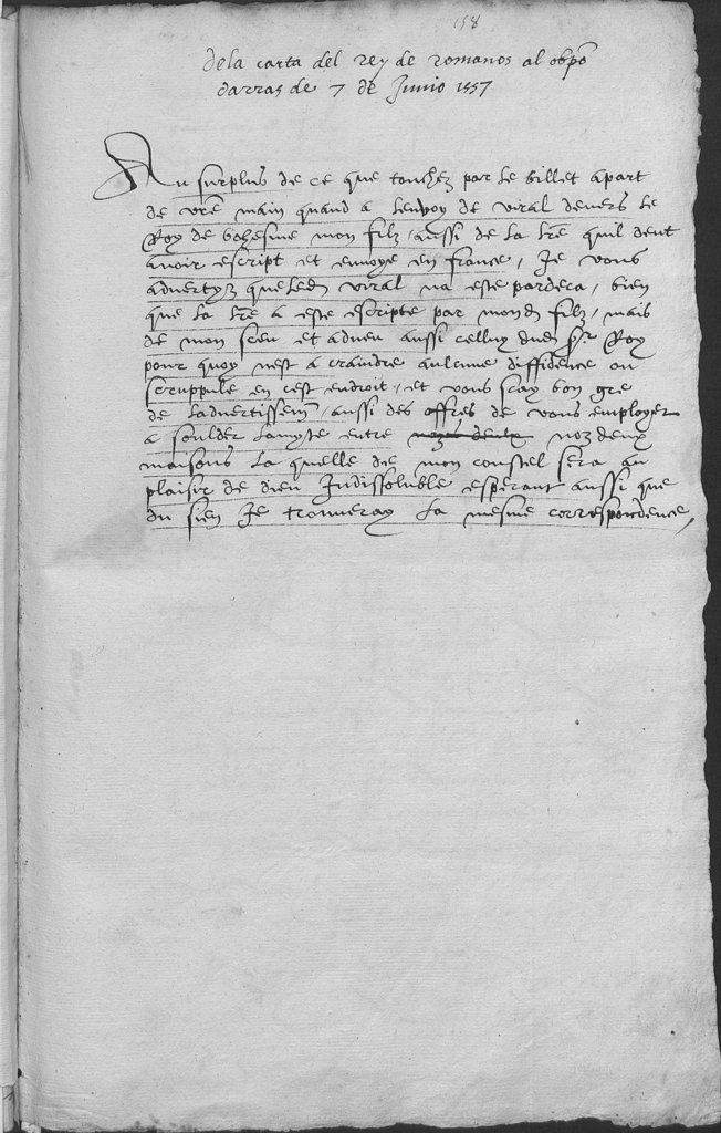 Extrait de la lettre du roi des Romains à l'évêque d'Arras.