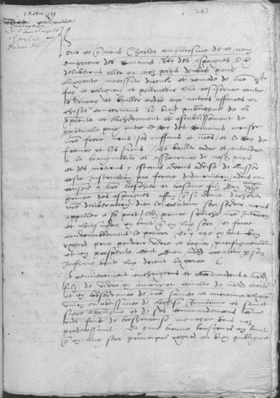 Instruction de l'empereur Charles-Quint à son fils Phillippe.