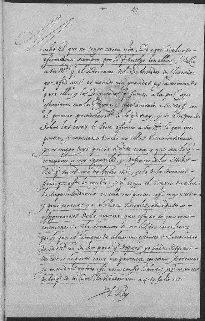 Philippe II, roi d' Espagne, à Granvelle. 