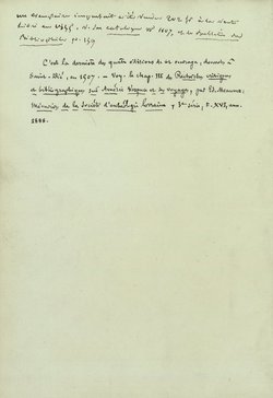 Note manuscrite XIXe siècle